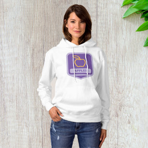 Sudadera Insignia Purple Apple Design Fruit Lover