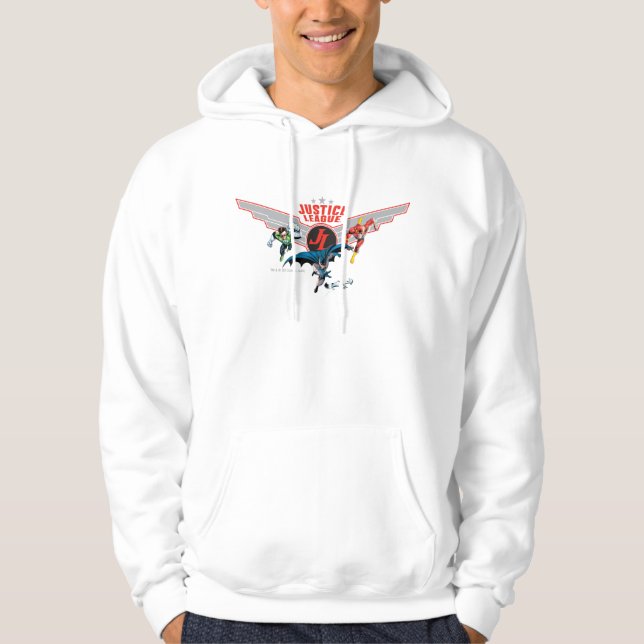 Sudadera Insignia y héroes de la Liga de la Justicia (Anverso)