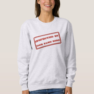 Sudadera Inspeccionado Por Personalizable Red Rubber Stamp 