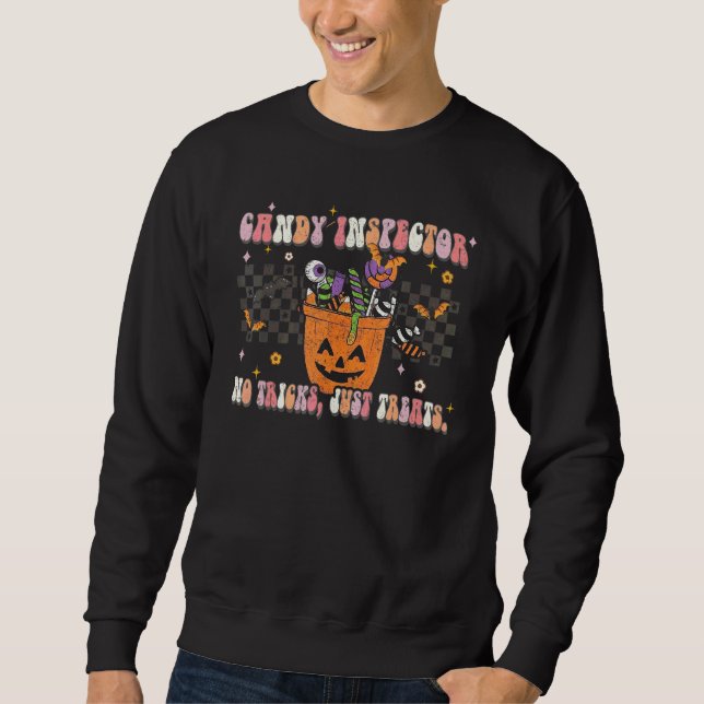 Sudadera Inspector de dulces Halloween sin trucos solo rega (Anverso)