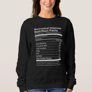 Sudadera Inspector mecánico de la nutrición Hechos divertid