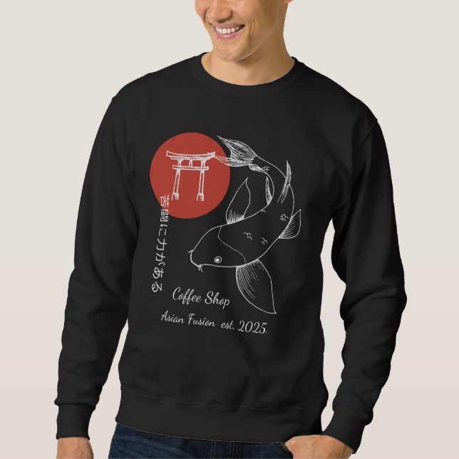 Sudadera Inspirado en Asia, Koi personalizado (Anverso)