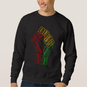 Sudadera Inspirador Black Leaders Power Fist Hand Black His