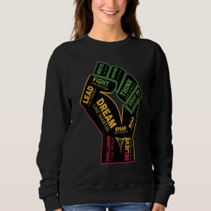 Sudadera Inspirador Black Leaders Power Fist Hand Black His