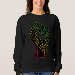 Sudadera Inspirador Black Leaders Power Fist Hand Black His