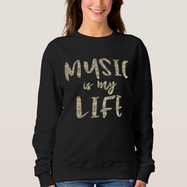 Sudadera Inspirational Music is my Life Musical Notes (Anverso)