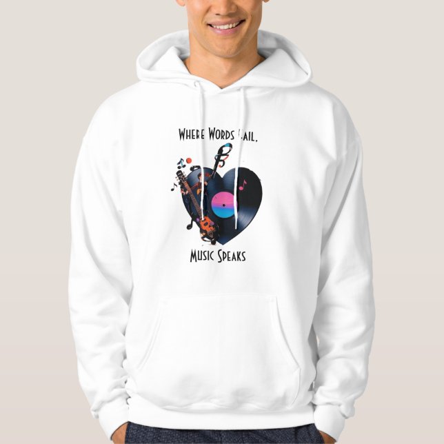 Sudadera Inspirational Quote Hoodie for Music Lovers  (Anverso)