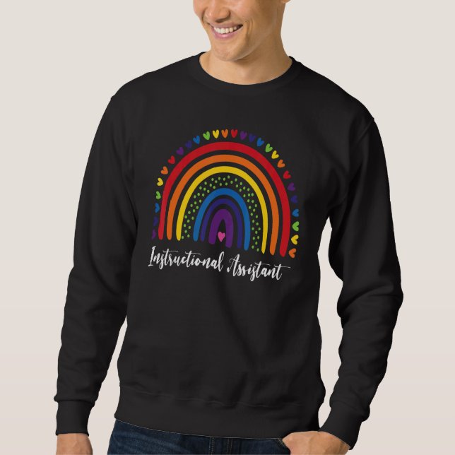 Sudadera Instructional Assistant Boho Rainbow Graduation Ap (Anverso)