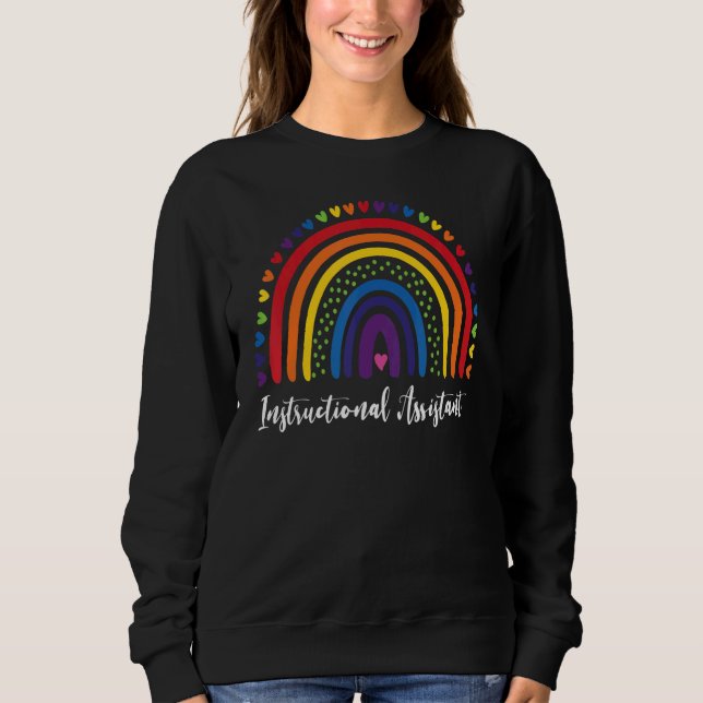 Sudadera Instructional Assistant Boho Rainbow Graduation Ap (Anverso)
