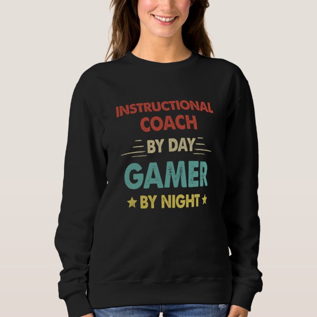 Sudadera Instructional Coach By Day Gamer By Night  1 (Anverso)