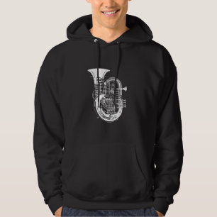 Sudadera Instrumento de latón de dibujo de Tuba