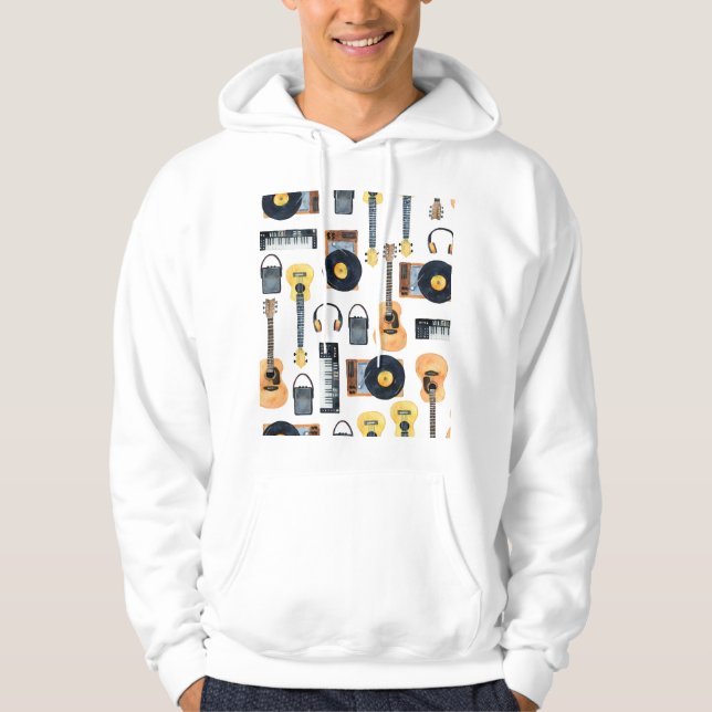 Sudadera Instrumentos musicales: acuarela sin foco (Anverso)