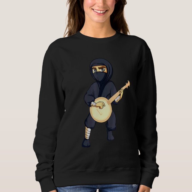 Sudadera Instrumentos musicales Ninja Banjo Hombres Mujeres (Anverso)