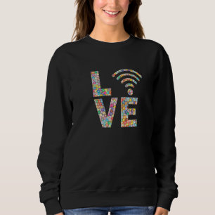 Sudadera Internet Wifi Wi-Fi Flores de amor