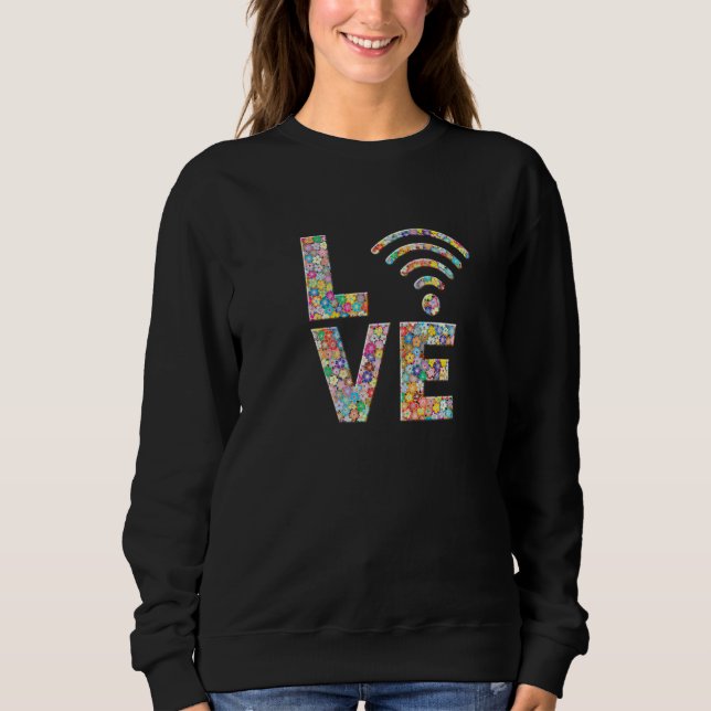 Sudadera Internet Wifi Wi-Fi Flores de amor (Anverso)