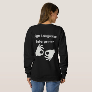 Sudadera Intérprete de Lenguaje de Señas Mujer Negro