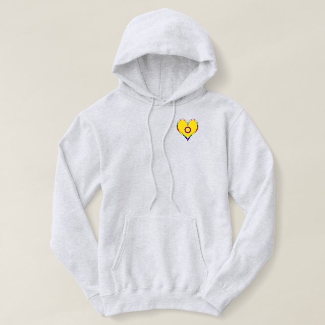 Sudadera Intersex Pride Heart Hoodie (Diseño del anverso)