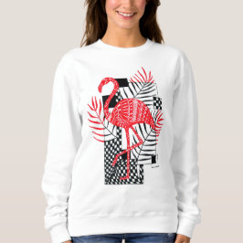 Sudadera Intrincado patrón de flamenco rojo - Tropical exót