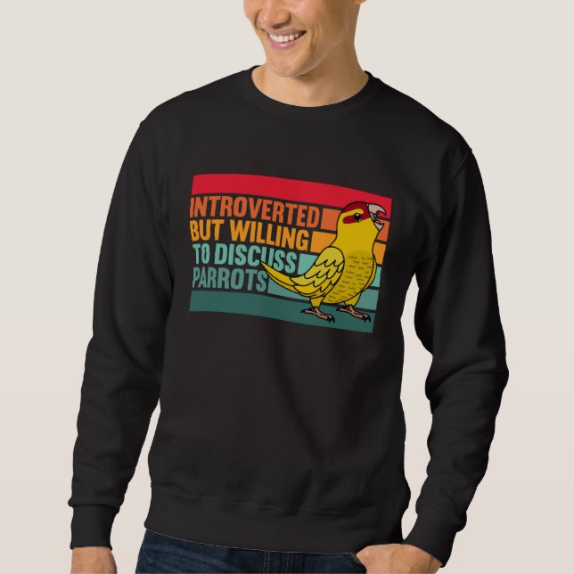 Sudadera Introverted But Parrots Yellow Lutino Kakariki (Anverso)