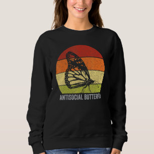 Sudadera Introvertidos antisociales de mariposa retro con p