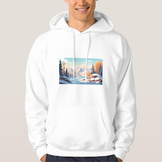 Sudadera Invierno con bosque de nieve (Anverso)
