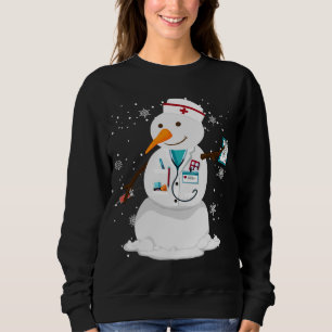 Sudadera invierno familiar santa snowman enfermera árbol de