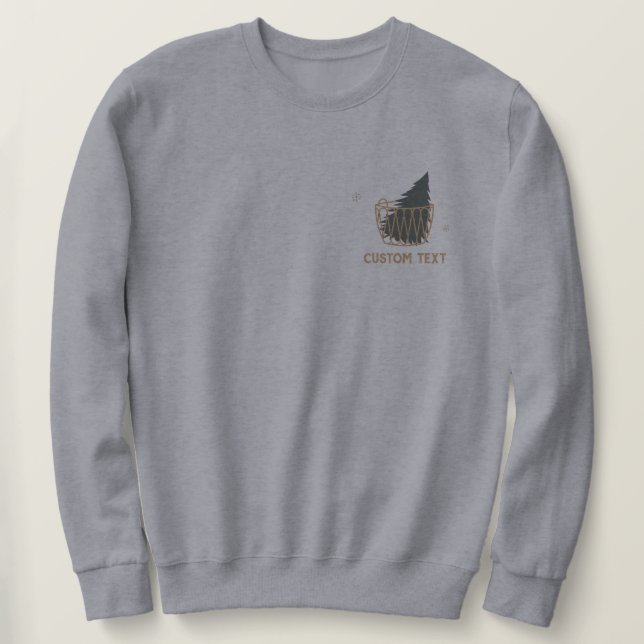 Sudadera Invierno gráfico de bolsillo de árbol de pino Mini (Anverso del diseño)