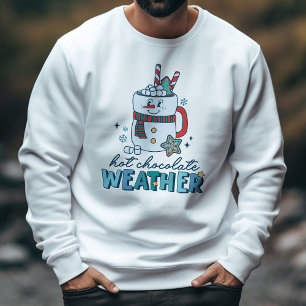 Sudadera Invierno retro Clima de chocolate caliente Snowman