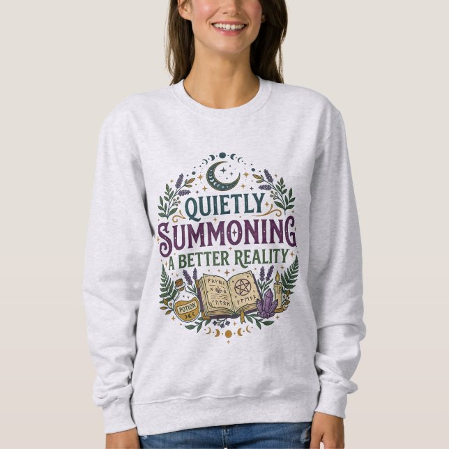 Sudadera Invocando silenciosamente al brujo del libro de un (Anverso)