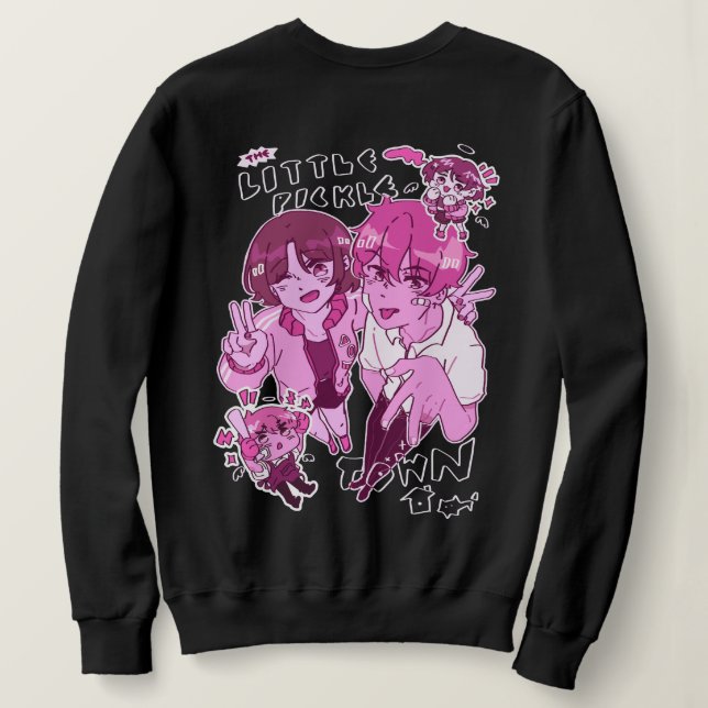 Sudadera Io y Milo Little Pickle Town (Black Ver.) Camiseta (Reverso del diseño)