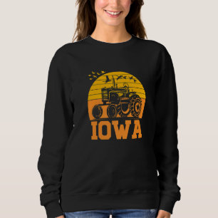 Sudadera Iowa Hogar Granja Tractor Estatal Nativo Retro Sun