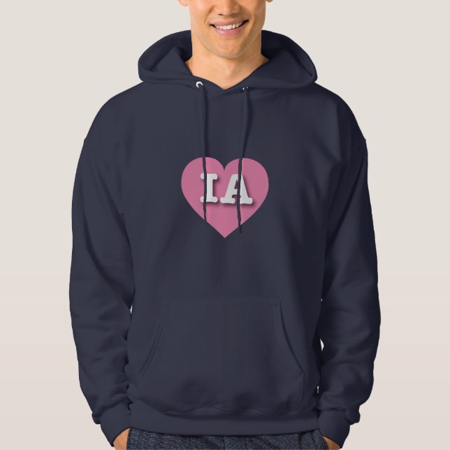 Sudadera Iowa Pink Heart - Amo IA (Anverso)