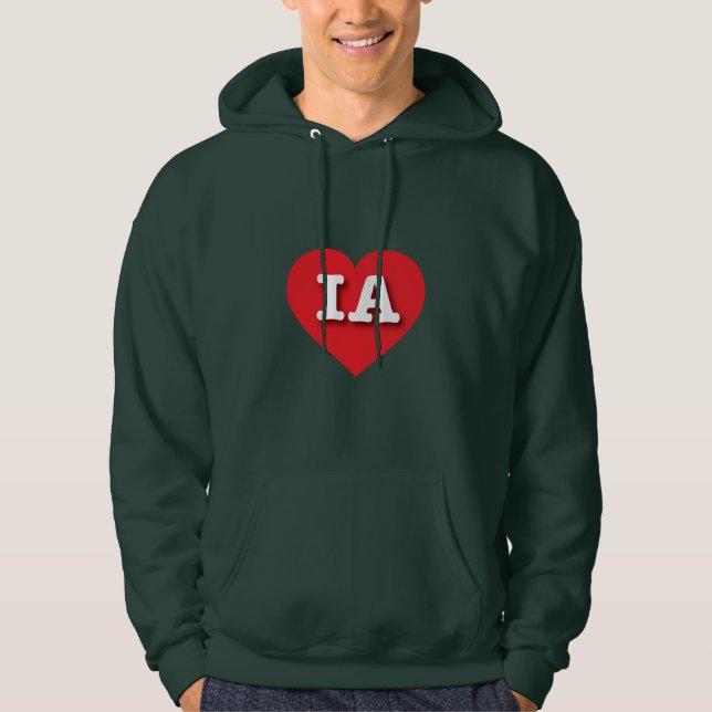 Sudadera Iowa Red Heart - Amo IA (Anverso)