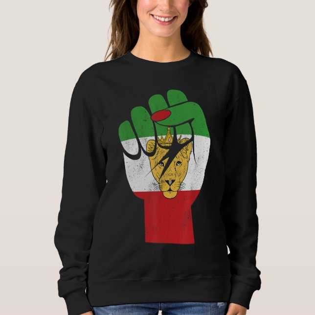 Sudadera Iran flag, Iranian Lion Symbol, Iranian Lioness, F (Anverso)
