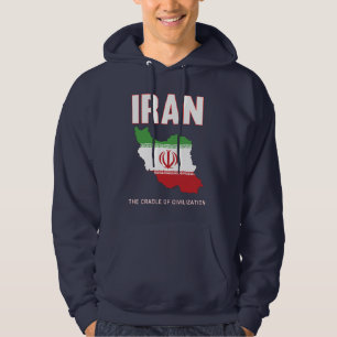 Sudadera Irán Orgullo Mapa de Bandera Iraní Persia