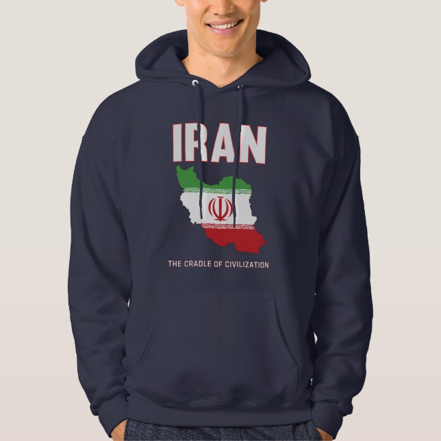 Sudadera Irán Orgullo Mapa de Bandera Iraní Persia (Anverso)