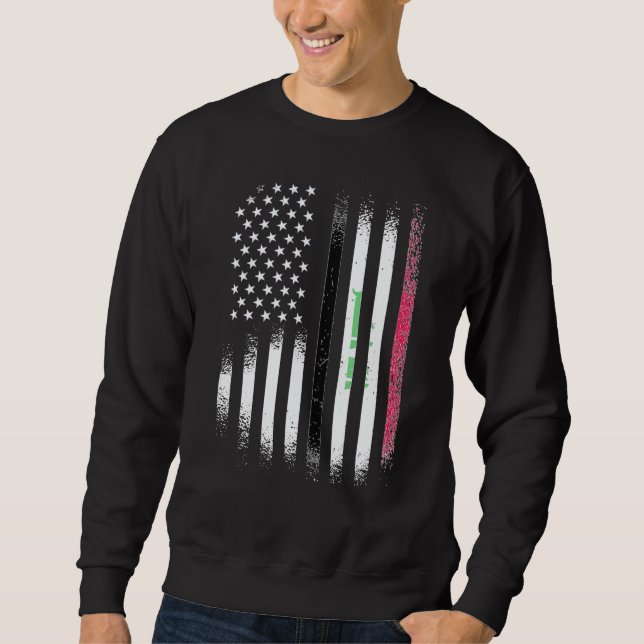 Sudadera Iraqi American Patriot Grown Country USA Flags Str (Anverso)