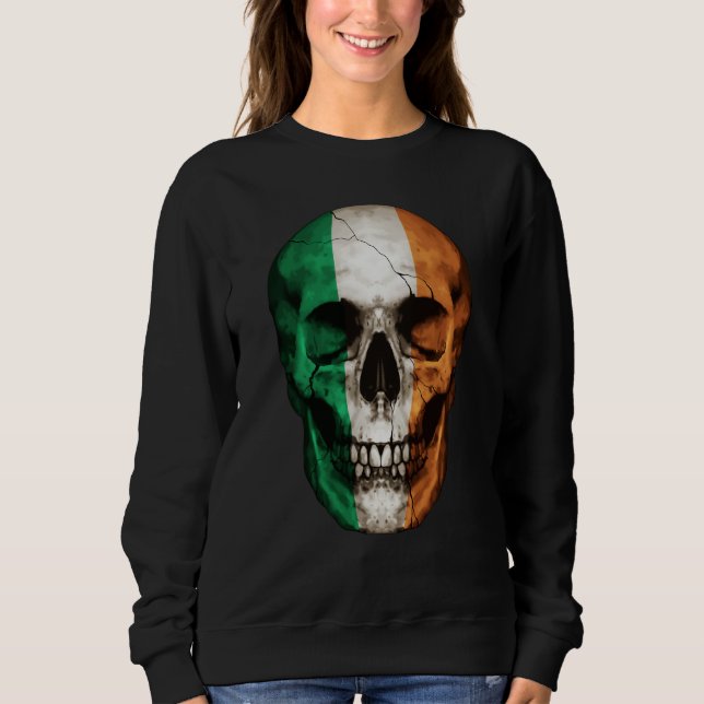 Sudadera Ireland Flag Skull Irish Roots Proud Patriotic (Anverso)