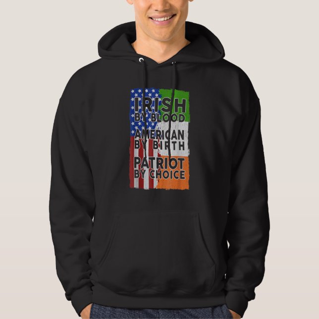 Sudadera Irish American Flag Celtic Cross Funny St Patrick' (Anverso)