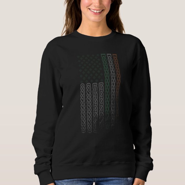 Sudadera Irish American flag Celtic knot Patrick's day Irel (Anverso)