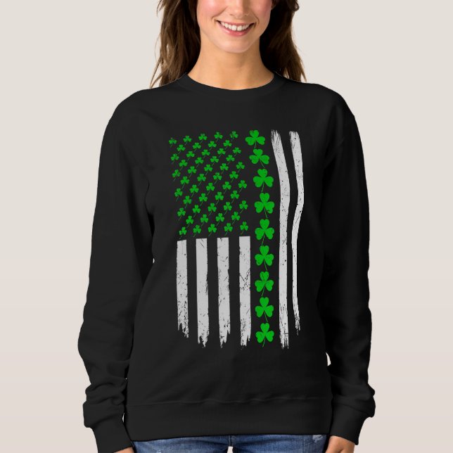 Sudadera Irish American Flag Lucky Shamrock St Patrick's Da (Anverso)