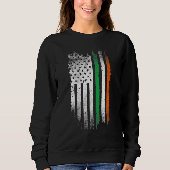 Sudadera Irish American flag Patrick's day cool Ireland fla (Anverso)