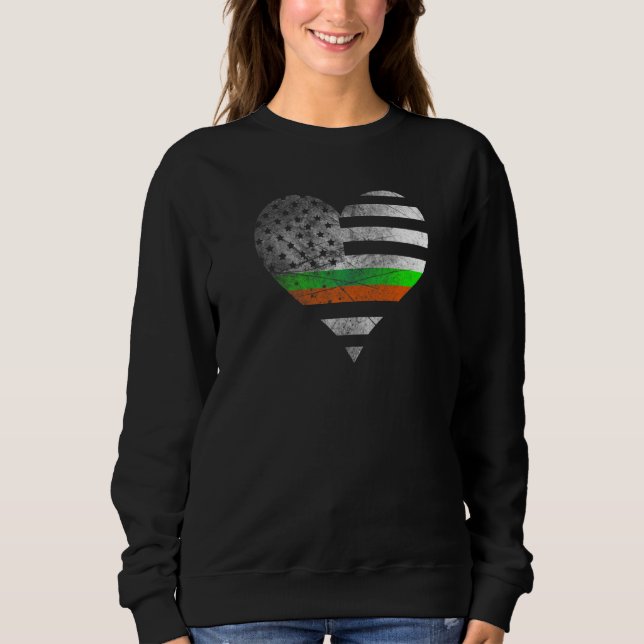 Sudadera Irish American flag Patrick's day love heart Irela (Anverso)