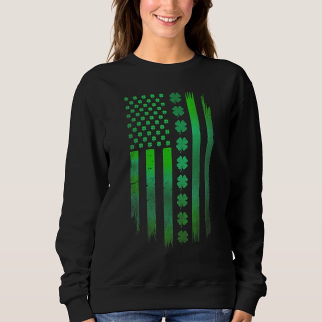 Sudadera Irish American flag Shamrock Stripes Cool Ireland  (Anverso)