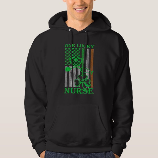 Sudadera Irish American Flag St Patrick's Day One Lucky Nur (Anverso)