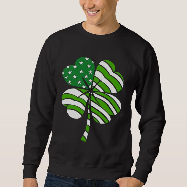 Sudadera Irish American Pride Shamrock C Happy St Patrick's (Anverso)