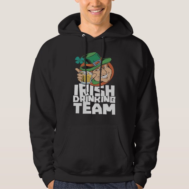 Sudadera Irish Drinking Team St Patricks Day Ireland Leprec (Anverso)