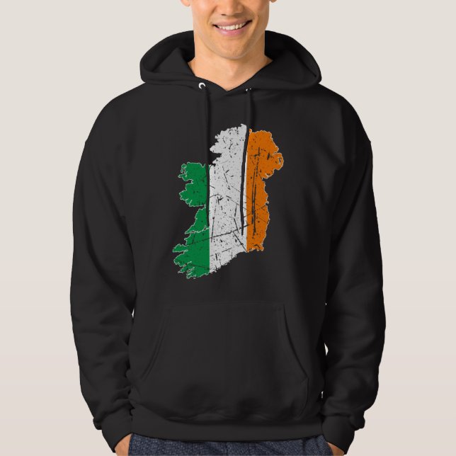 Sudadera Irish Flag Map Souvenir Distressed Ireland Adults  (Anverso)
