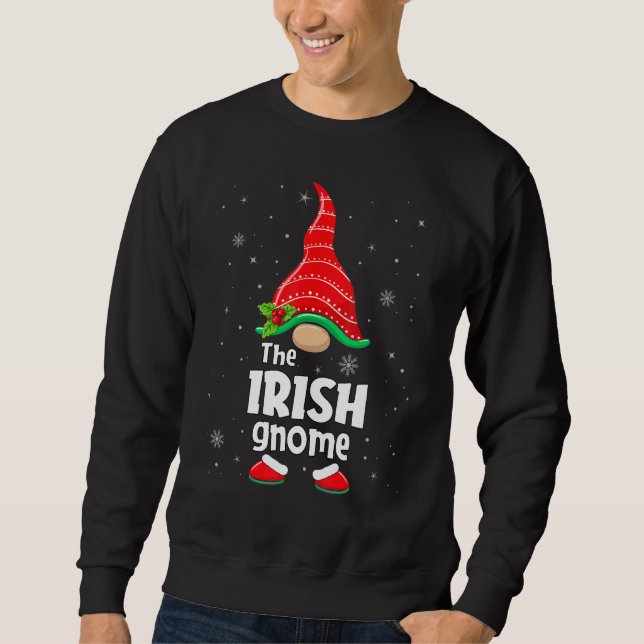 Sudadera Irish Gnome Matching Family Group Christmas Party  (Anverso)