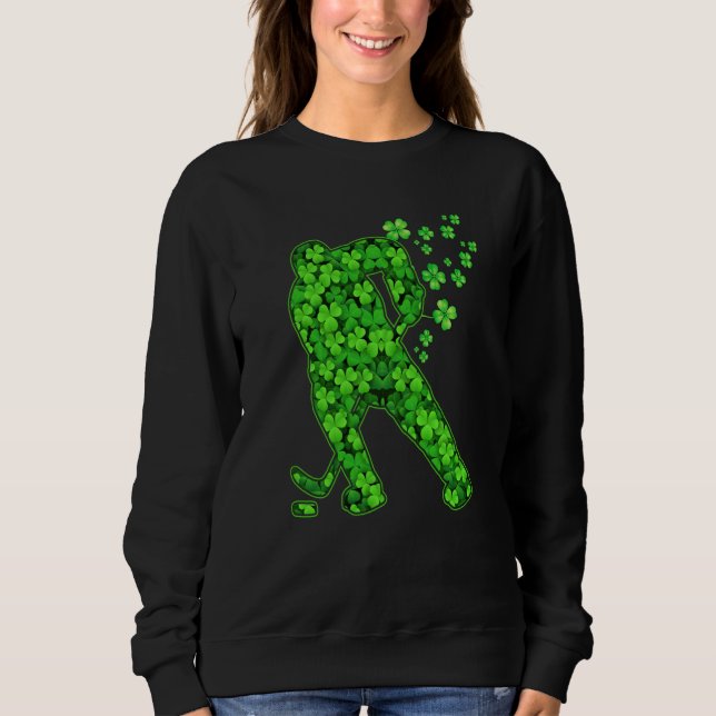 Sudadera Irish Hockey Player Shamrock St Patrick's Day (Anverso)